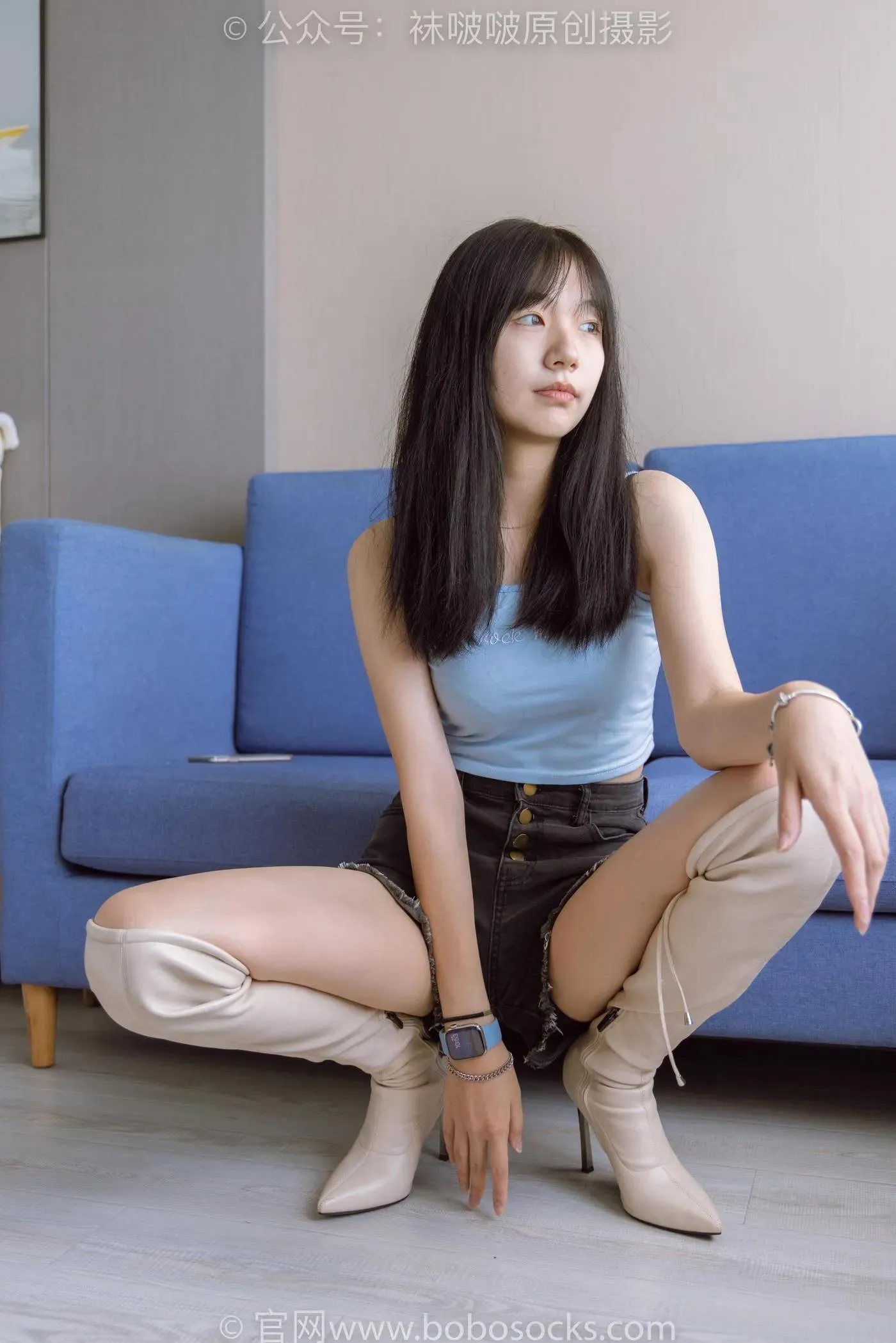 [BoBoSocks袜啵啵]NO.174 小甜豆-高跟长靴、白棉袜、裸足 [178P]插图7